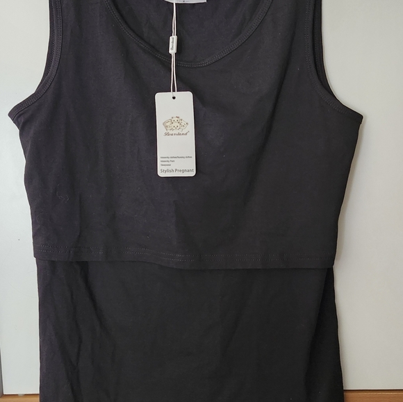 NWT-2 BEARSLAND Stylish Pregnant Maternity Nursing Tank Tops. Black&Blue. Medium - Picture 11 of 16